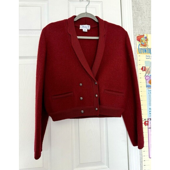 VTG Deans Of Scotland Women’s Mahogany Brown Medium Boiled Wool Cardigan - Picture 8 of 10